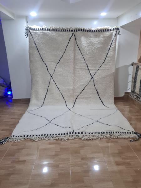 White Ishfam Marokkaans handgemaakt tapijt